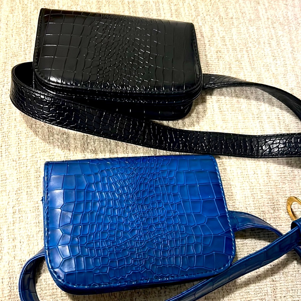 Leather magnetic snap fanny pack